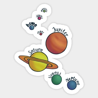 Home and the Solar system Sticker